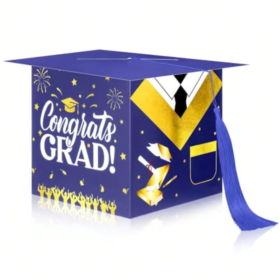 2026 Graduation Card Box With Tassel Congrats Graduation Hat Card Box Grad Cards Holder For Grad Gift Party Decoration Supplies